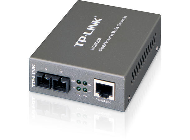 GigabitEthernet Media Converter, 550m MM Duplex SC Fiber, External Power